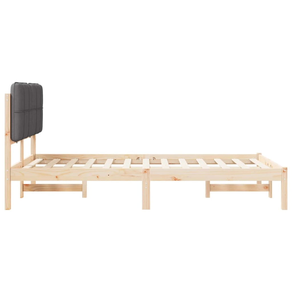 Letto con Testiera Rivestita-Struttura Letto con Testiera Grigio scuro 120 x 200 cm 680776