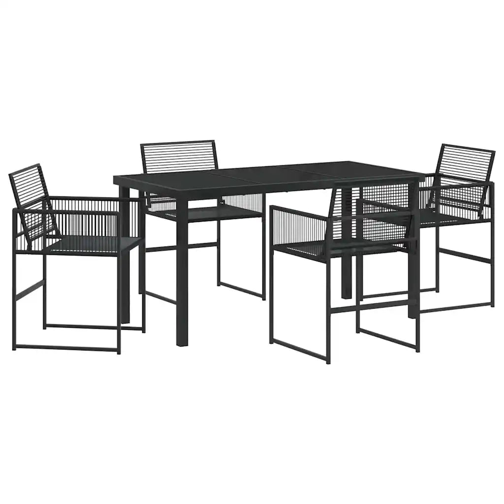 Set da Pranzo per Giardino 5 pcs Nero 3379327