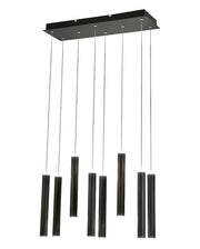 Lampada a sospensione Prado 8 luci Fabas Luce - LED 52 W dimmerabile - Nero opaco Design lineare
