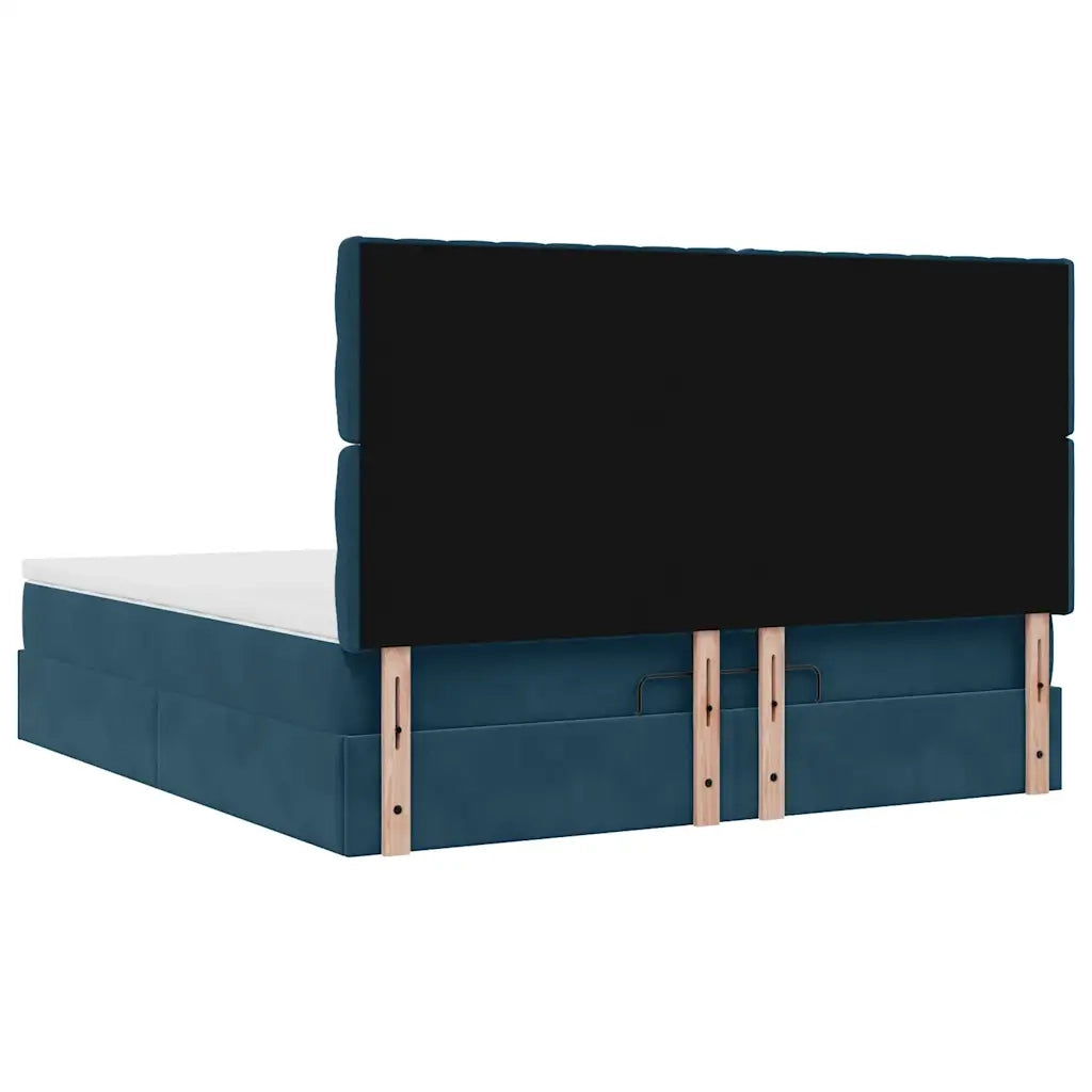 Struttura Letto Pouf con Materassi 160x200 cm Velluto 3313557