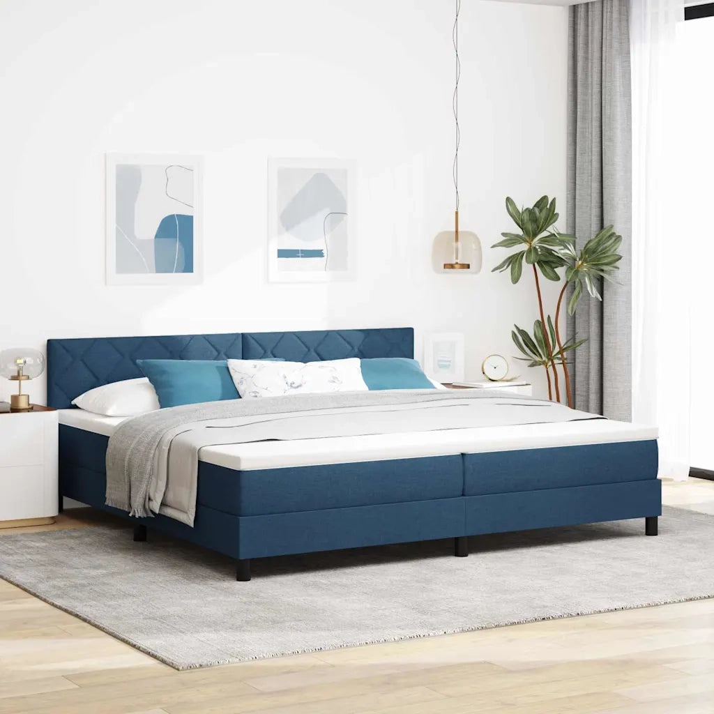 Letto a molle con materasso con led Blu 200 x 200 cm Tessuto 3342316