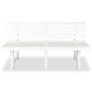 Panchina da Giardino 145,5 cm in Plastica Bianca 43583