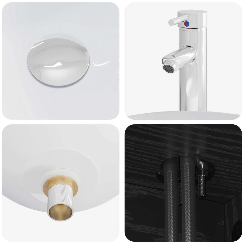 Set di mobili per il bagno 5 pcs Rovere Nero 3406968