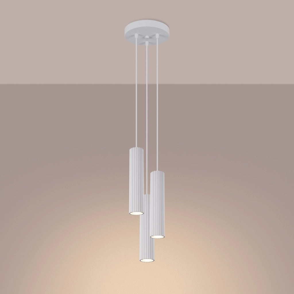 Lampada a sospensione KARBON 3P bianco