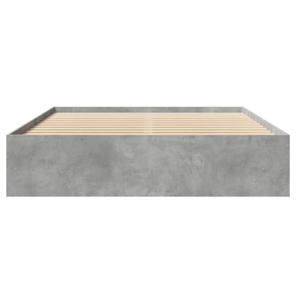 Letto matrimoniale | Letto per adulti | Giroletto senza Materasso Grigio Cemento 160x200cm Truciolato