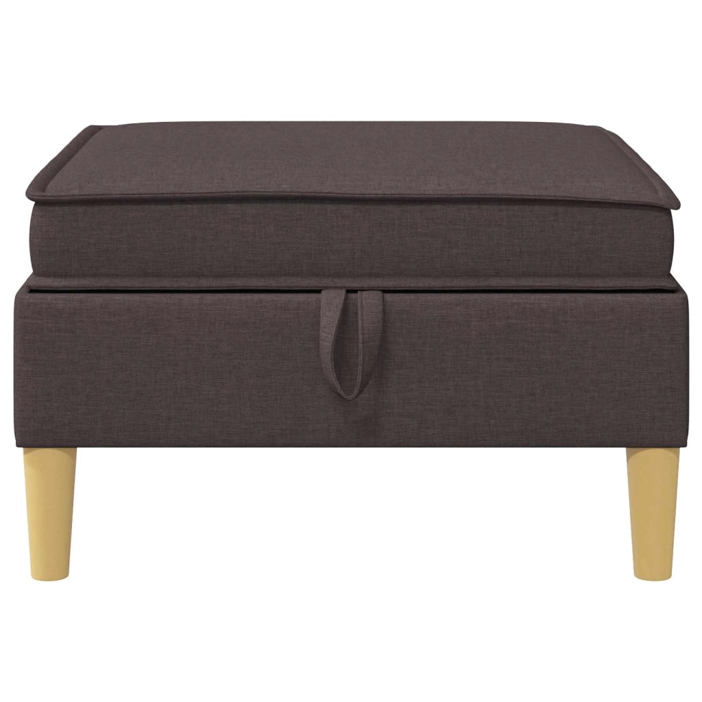Pouf con Storage Marrone Scuro Tessuto 42027126