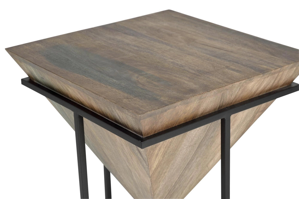 Tavolo ad angolo in legno di mango  e metallo