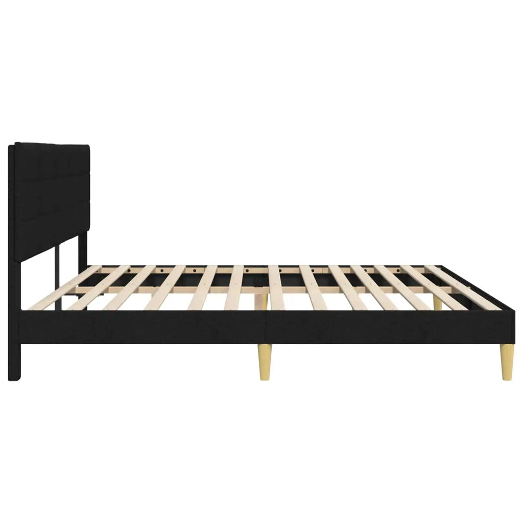 Struttura del letto con testiera-Giroletto Nero 200 x 200 cm Tessuto 535409