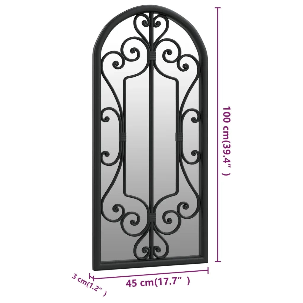 Specchio Nero 100x45 cm Ferro per Uso Interno