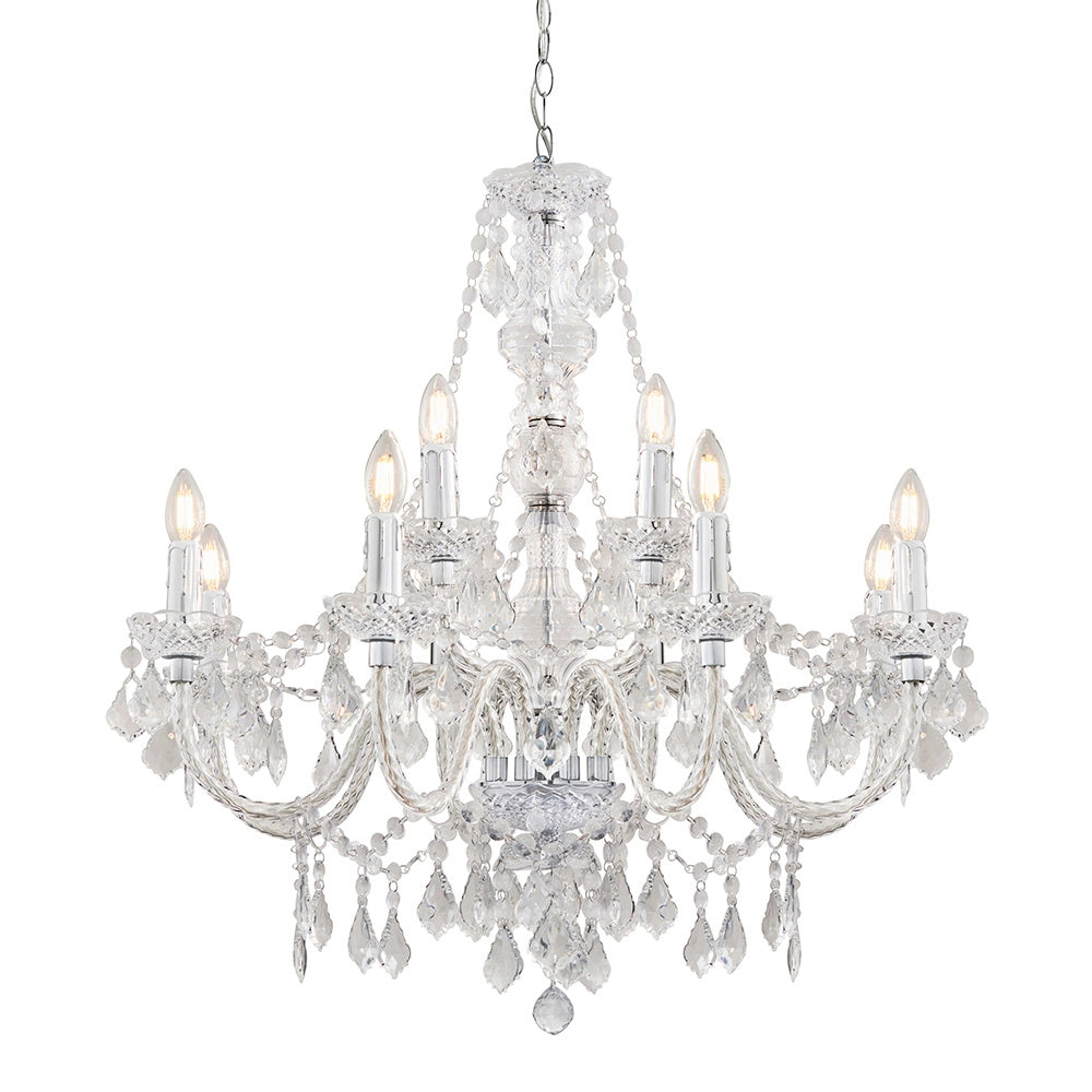 Lampadario glamour acrilico trasparente 12xE14 Endon