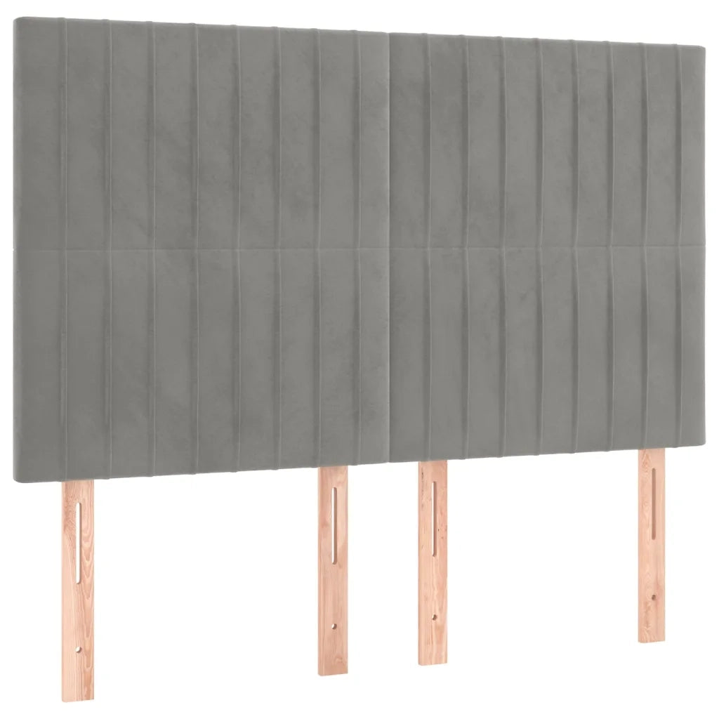 Giroletto a Molle con Materasso Grigio Chiaro 140x190cm Velluto 3132795