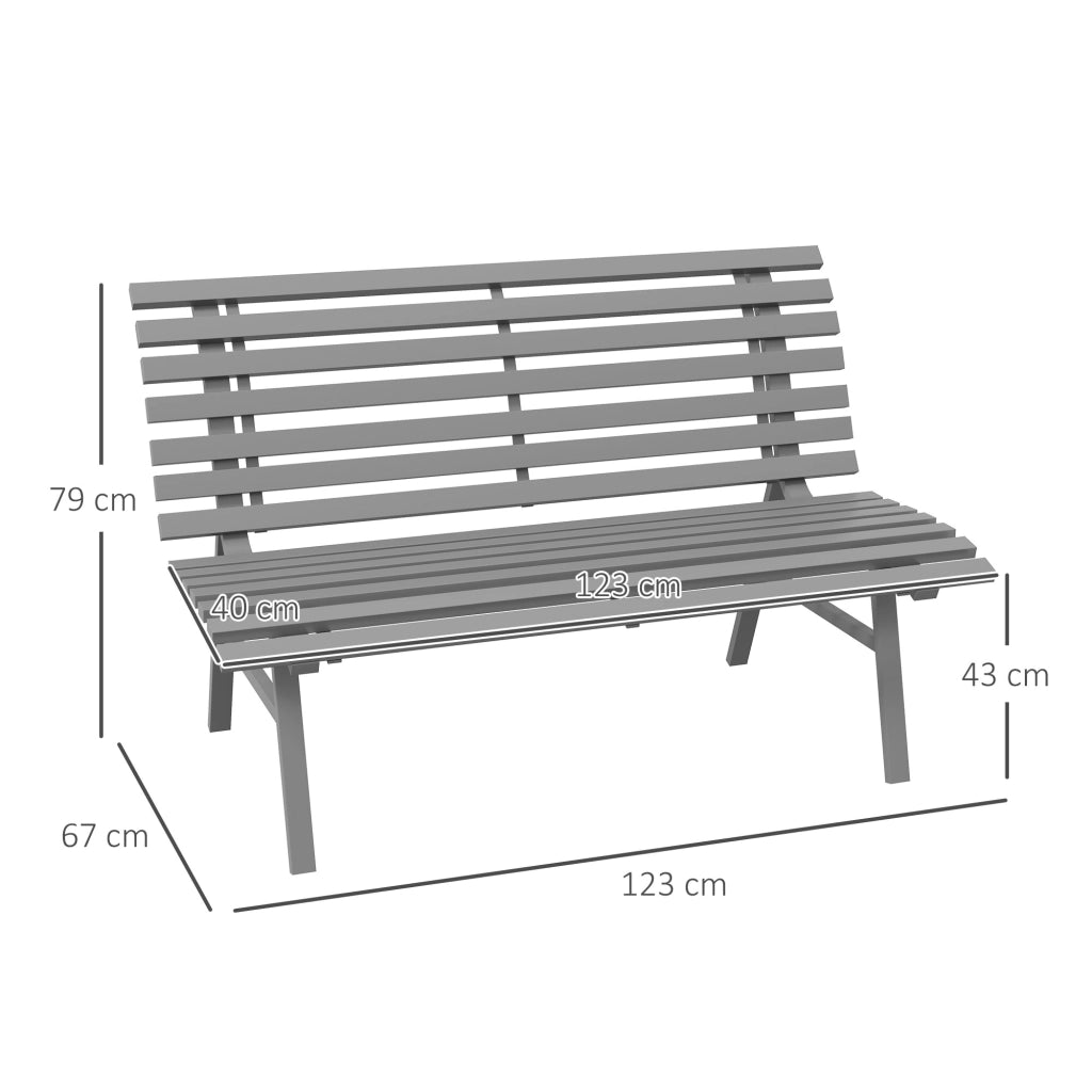 Panchina per Esterno in Legno e Alluminio ¨C Minimal ¨C Grigio 123x67x79 cm