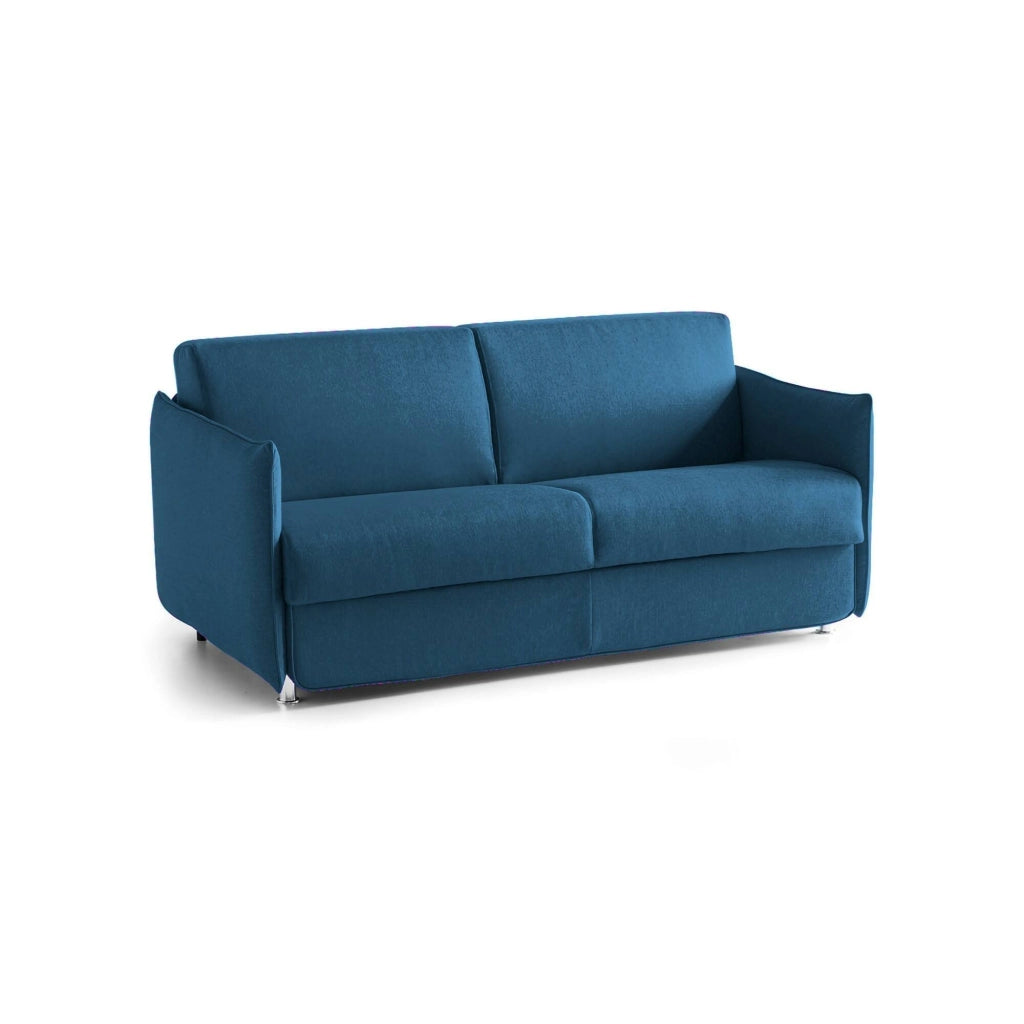 Trovo, Divano Letto 2 Posti Sfoderabile Made in Italy, 180x95 cm blu