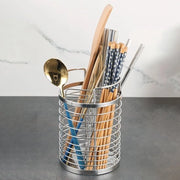 Organizzatore per cucina in acciaio inossidabile, contenitore per stoviglie con separatore per posate, supporto per stoviglie con divisione integrata, diametro 165 mm