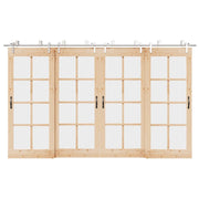 Kit Binari Porta Scorrevole 366 cm Acciaio Inossidabile Argento