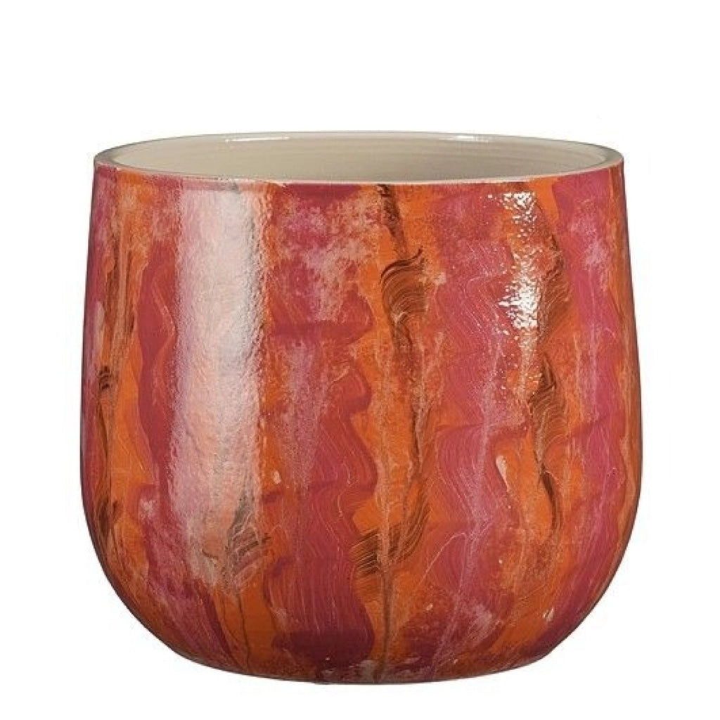 Vaso tondo Nigel rosa scuro  24x27 cm