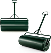 Rullo da Giardino per Prato 113 L 90 x 40 cm, Rullo per Prato in Metallo Riempibile di Acqua/Sabbia con Manico Antiscivolo, Ideale per Cortile, Parco e Fattoria (Verde)