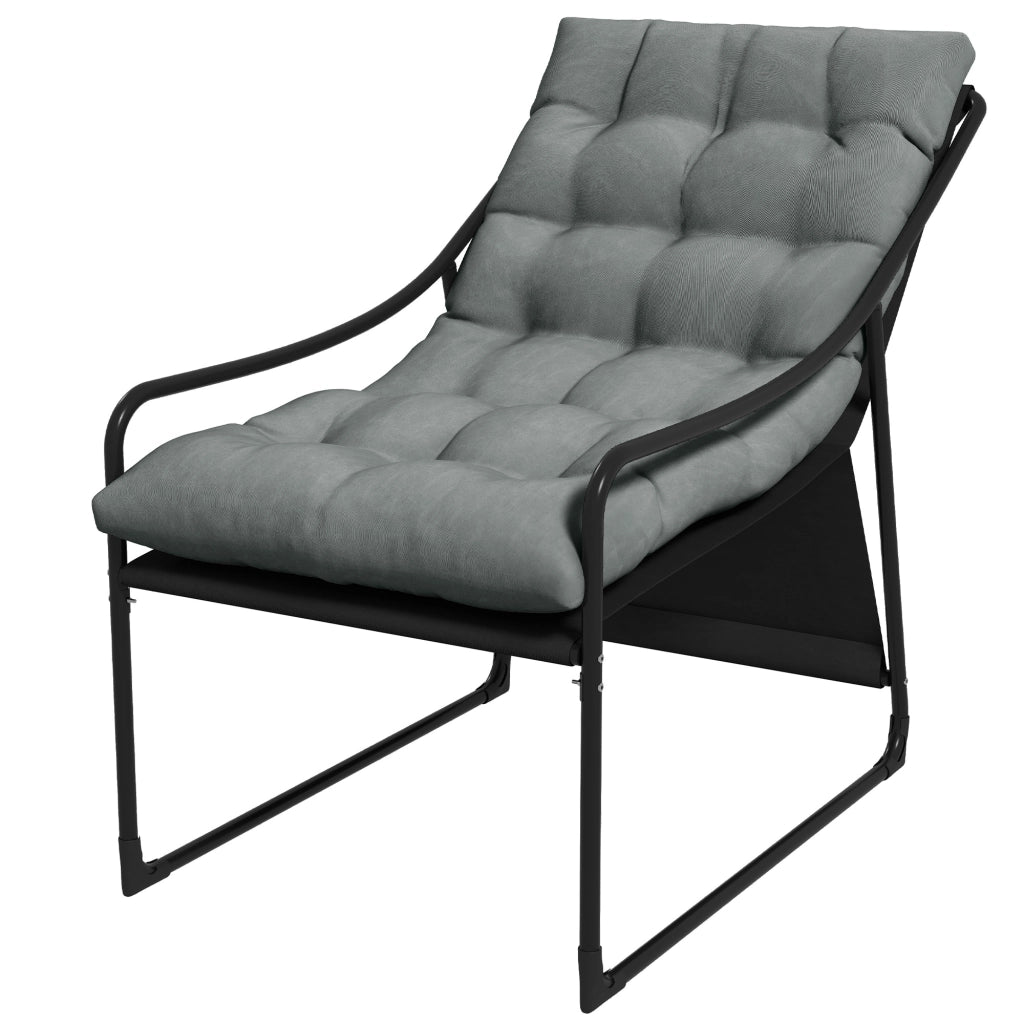 Divano da esterno imbottito ¨C Minimal ¨C Grigio/Nero 62x110x88 cm