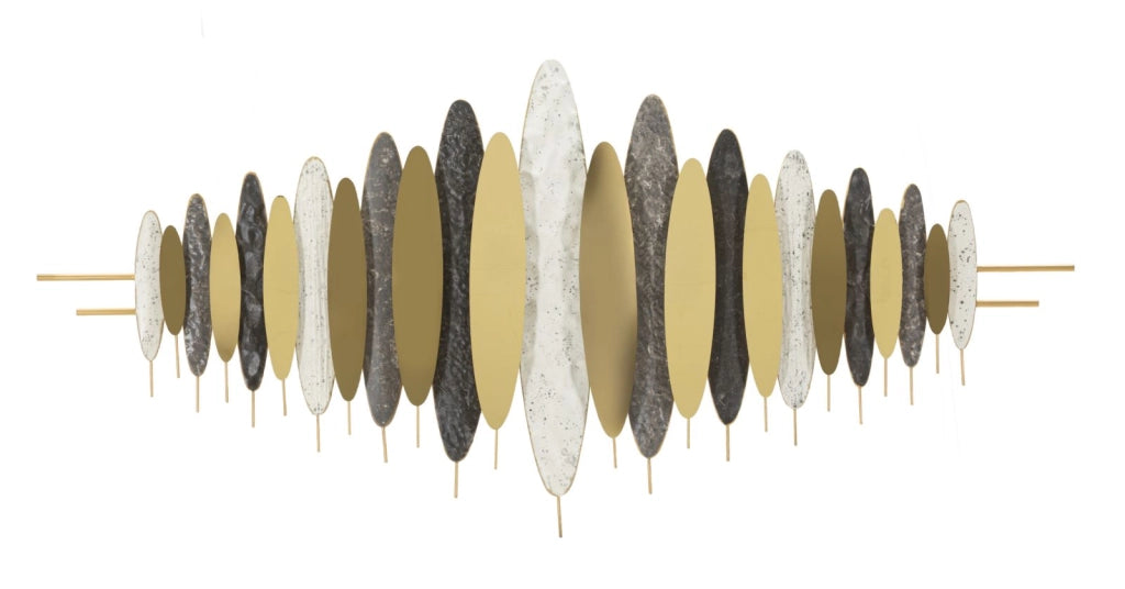 Pannello da Muro Oligram in Ferro Multicolor - Decorazione Astratta Stile Glam CM 149X5X70 - Wall Decoration