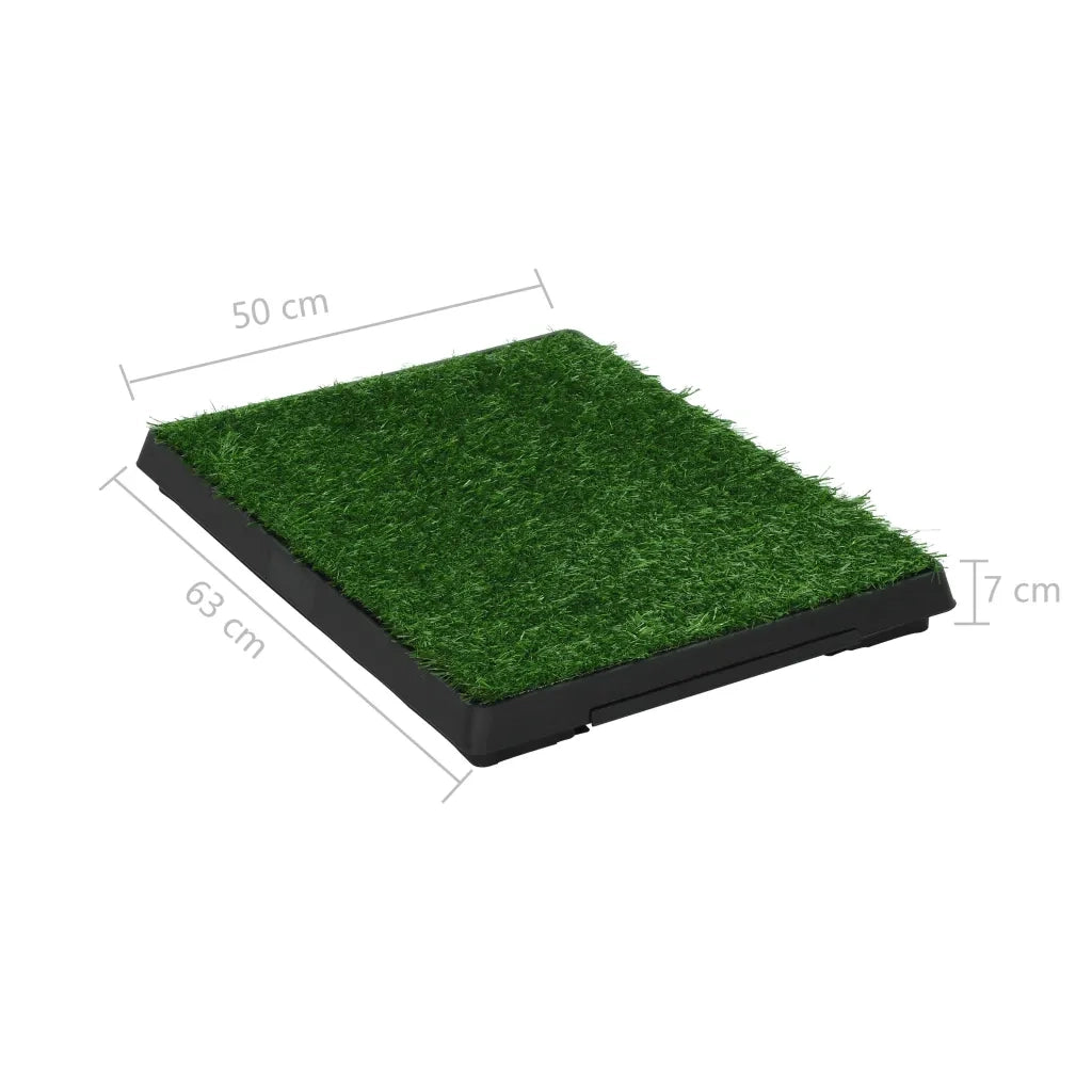 Toilette Animali 2 pz Vassoio e Prato Finto Verde 63x50x7cm WC CFW1691260