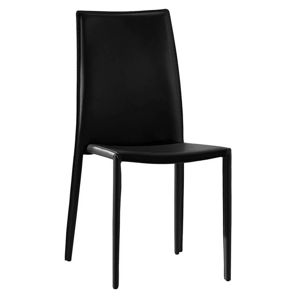 Set di 4 sedie impilabili in ecocuoio moderne - MYREL