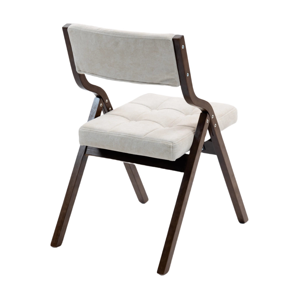 Sedie Pieghevoli Imbottite con Cuscino ¨C MINIMAL ¨C Set 2 Pezzi, Legno, Crema