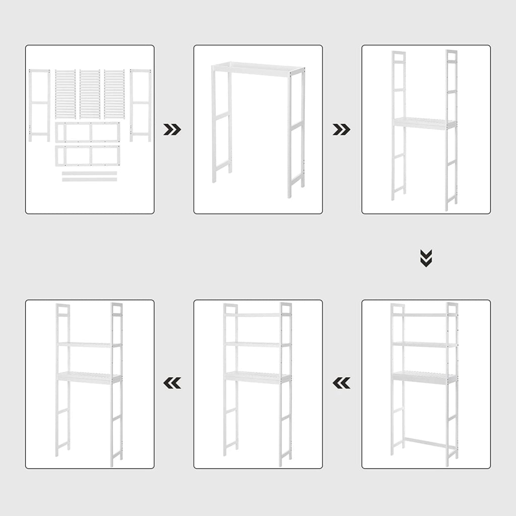 Mensola da bagno VALORA - Stile scandinavo in bambù bianco BTS01WT