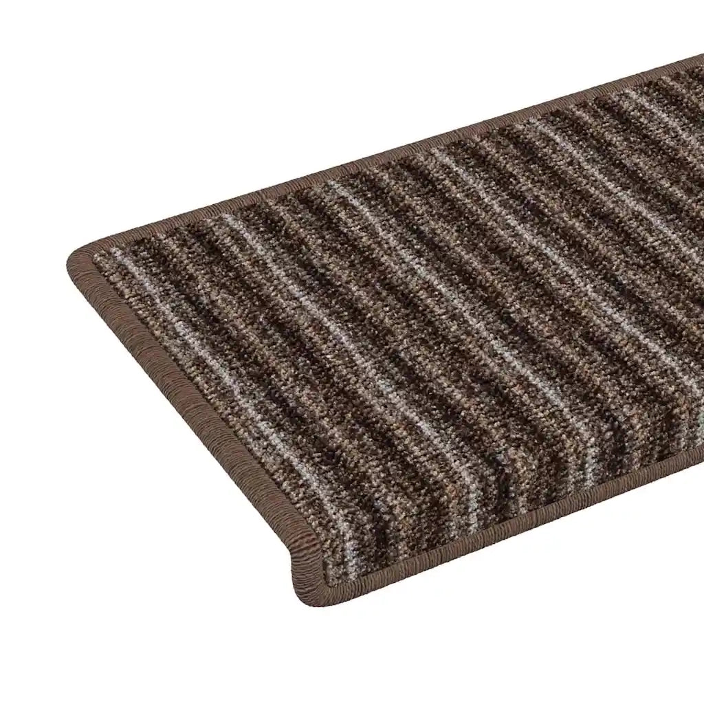 Tappetini per scale autoadesivi 15 pz | Gradini per Scale Marrone 65 x 21 x 4 cm