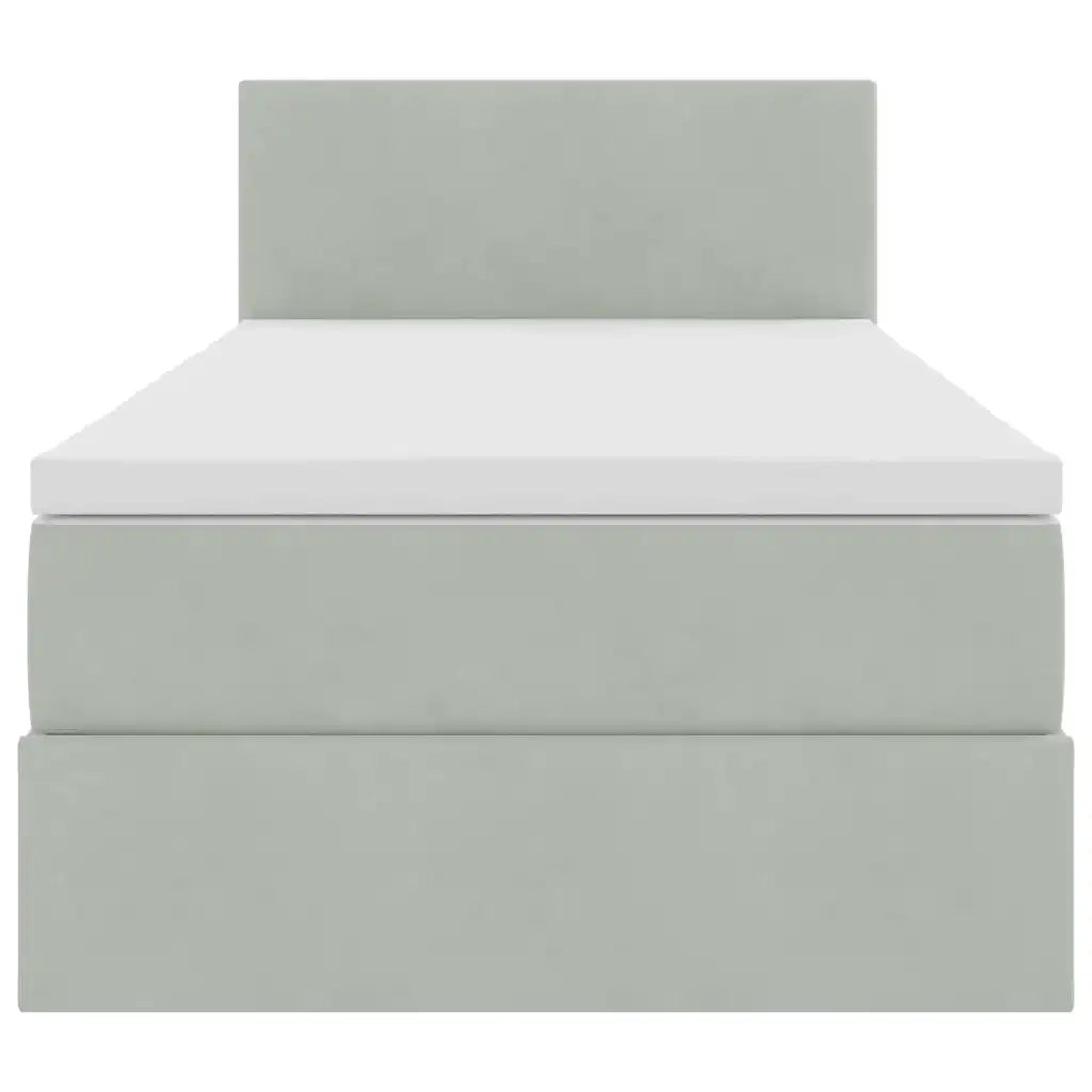 Letto con Contenitore Grigio chiaro 90 x 190 cm Velluto
