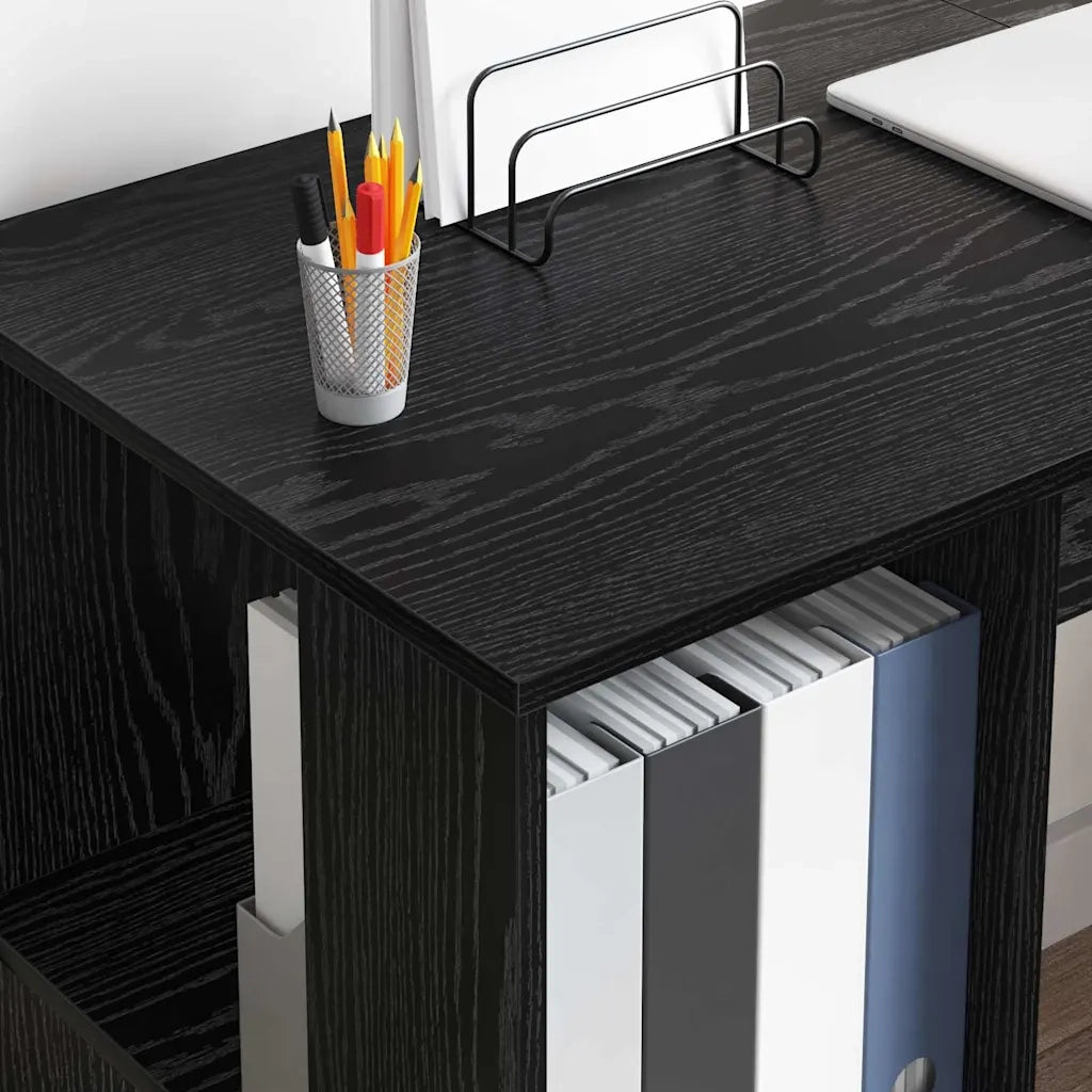 Scrivania Rovere Nero Legno ingegnerizzato 130 x 50.5 x 75 cm 869499