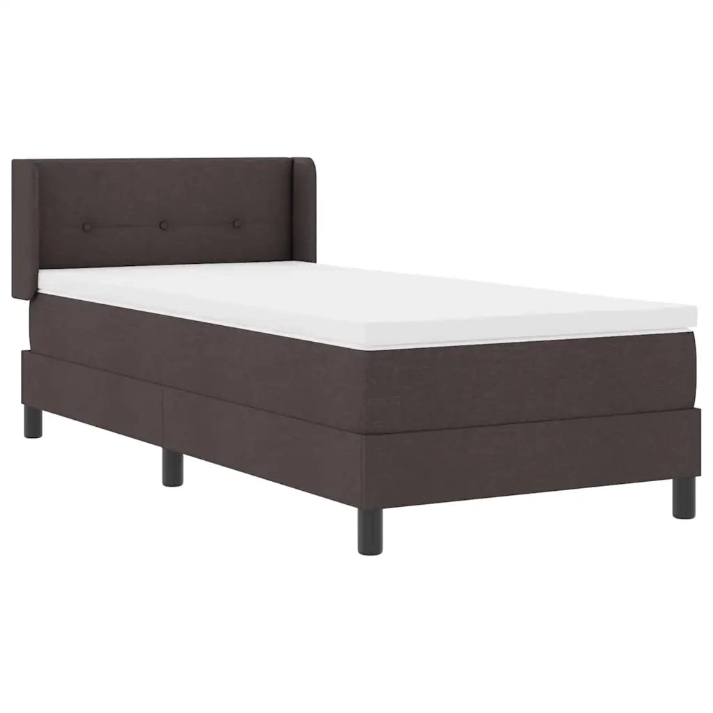 Letto a molle con testiera Marrone Scuro 200 x 80 cm Tessuto 3341072
