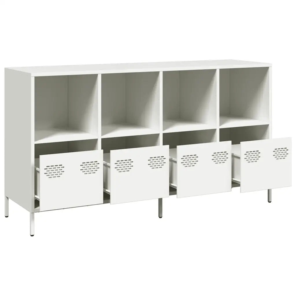 Credenza Bianca 135x39x73,5 cm in Acciaio Laminato a Freddo 3307166