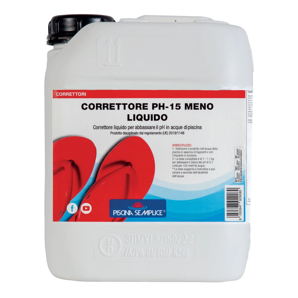REGOLATORE PH MENO 15% X PISCINA LIQUIDO LT 5 Piscina Semplice
