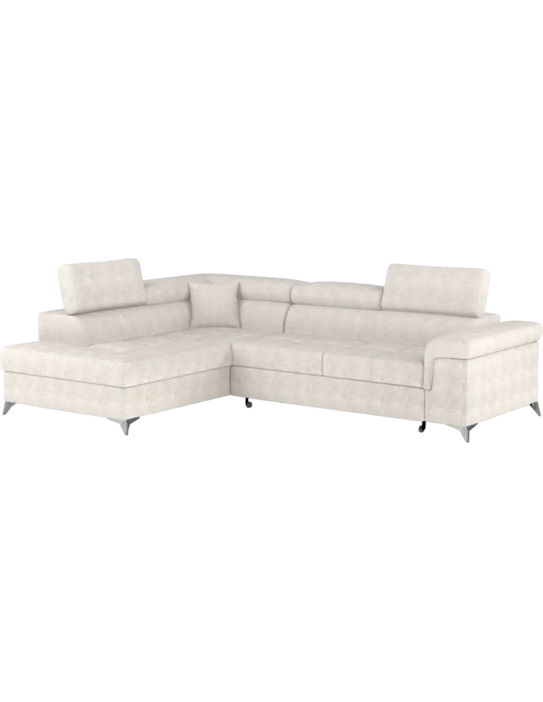 Divano angolare convertibile PALAZZO 4 posti beige – angolo sinistro con baule