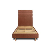 Letto 90x190 cm con testiera in linea - tessuto bouclé