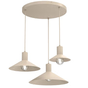 Lampada sospesa Nox coni 3xE27 beige metallo Luminex