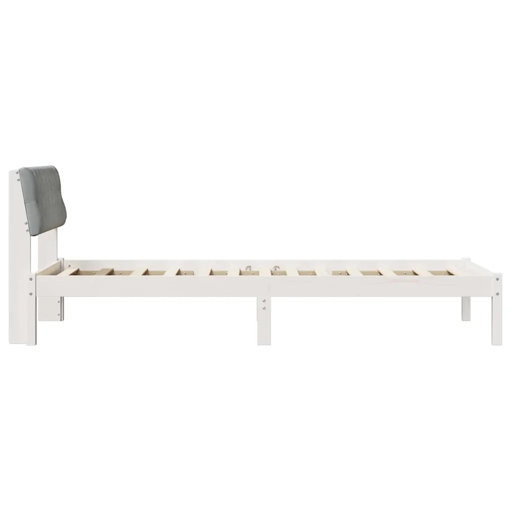 Struttura del Letto Bianco e grigio chiaro 90 x 190 cm 878648