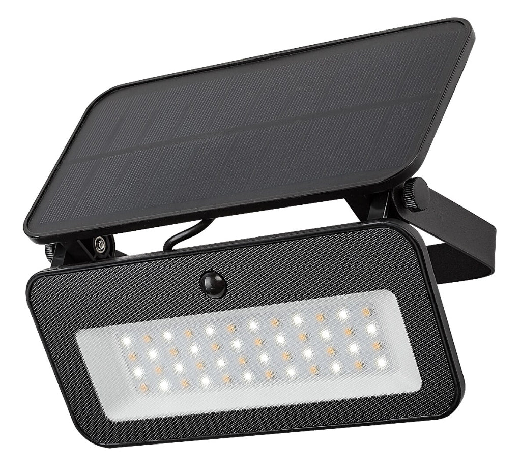 Faretto solare LED 8W con sensore PIR IP65 nero Rabalux