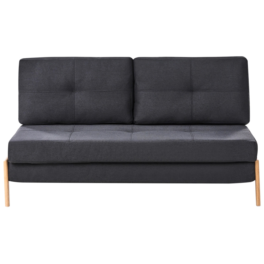 Divano Letto Tessuto Nero 2 Posti Cuscini Scandinavo stile moderno