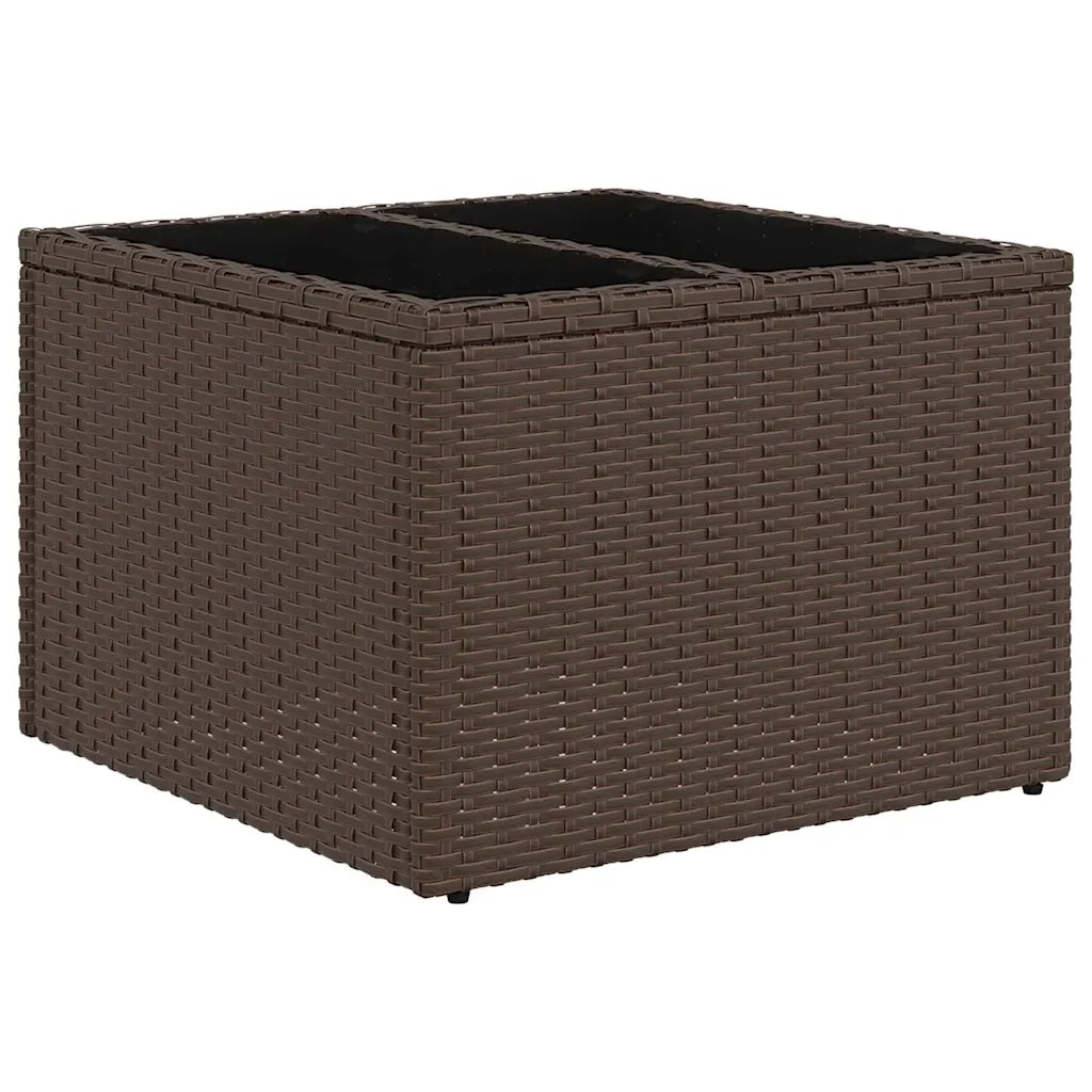 Set Divano da Giardino 9 pcs Marrone e Crema polyrattan