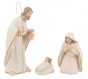 Natività a 3 Figure Celestial Bianca Altezza 25cm (4 Pezzi)