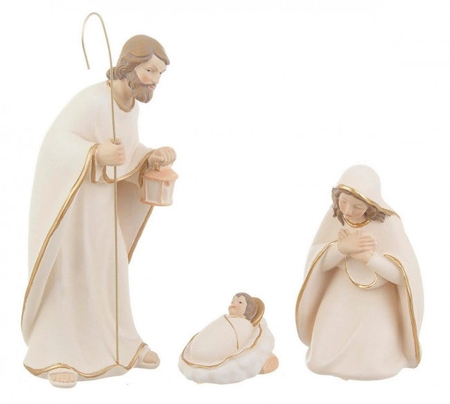 Natività a 3 Figure Celestial Bianca Altezza 25cm (4 Pezzi)