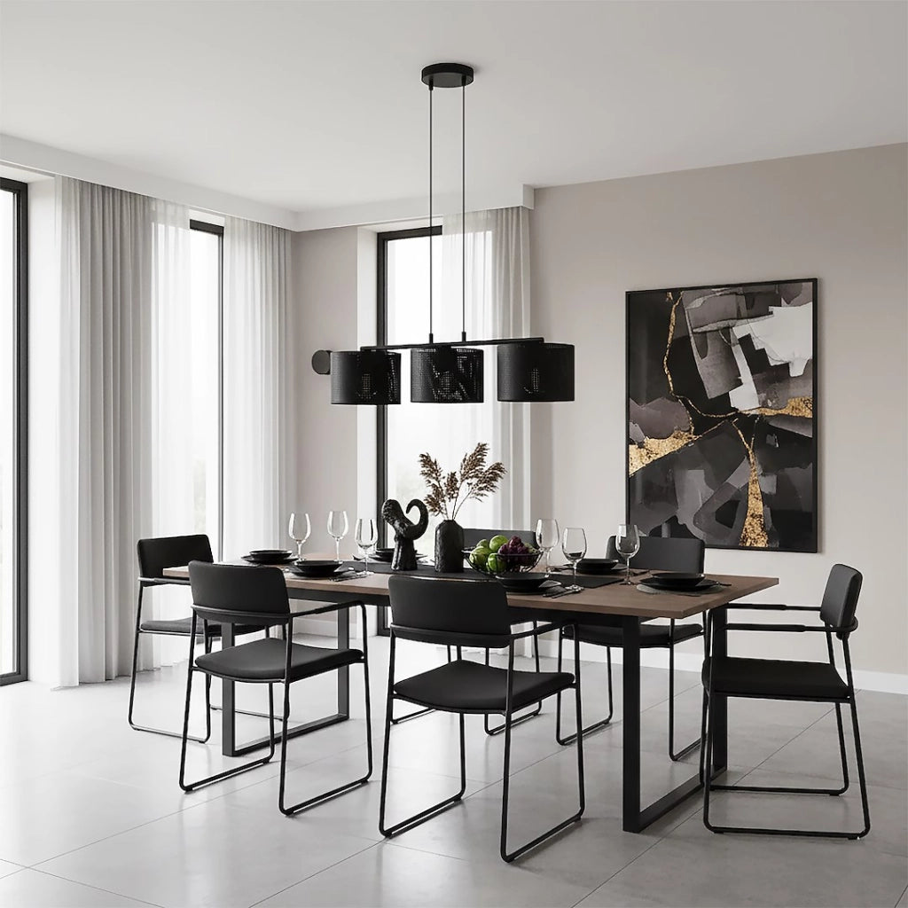 Lampada a sospensione LUX nera 3xE27 Emibig