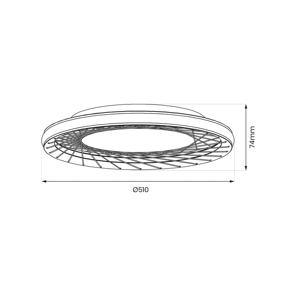 Plafoniera LED moderna rotonda 51cm 38W nero/bianco Nest