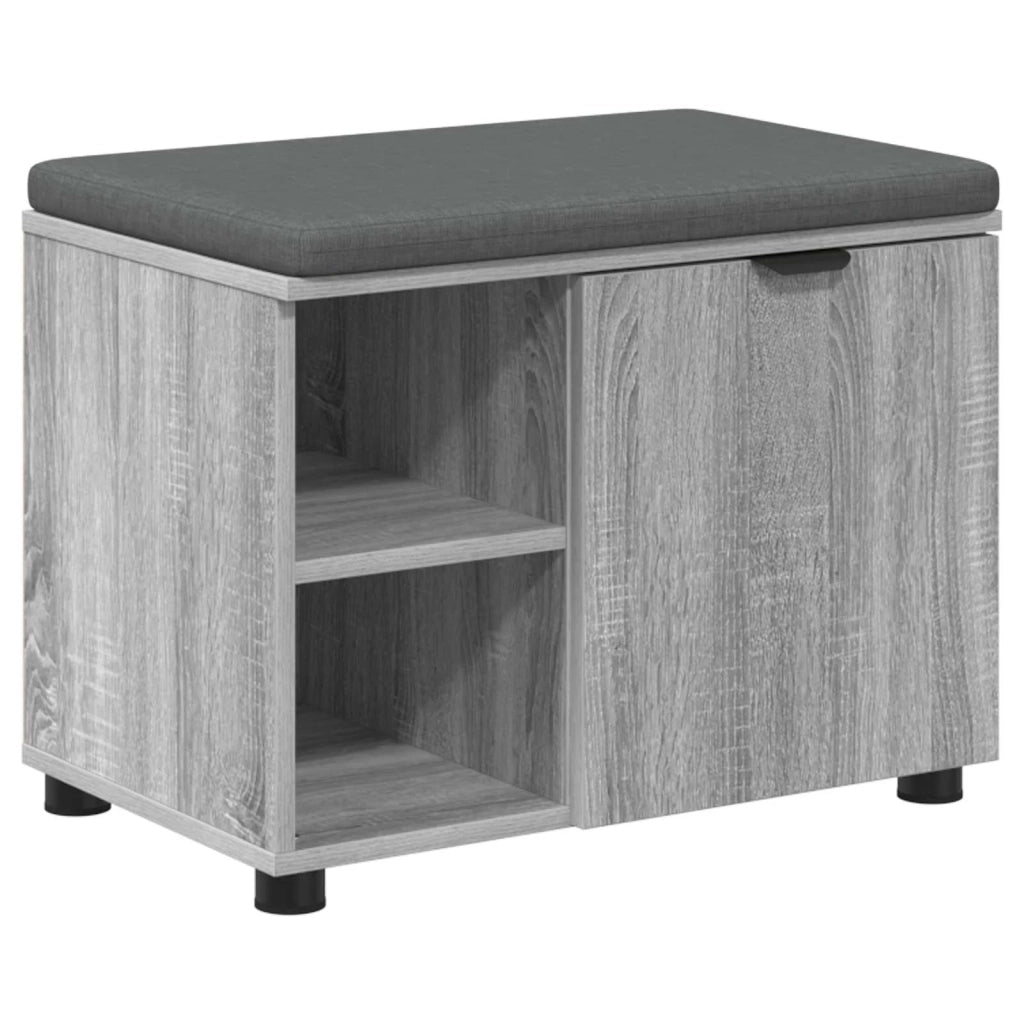 Panca per ingresso con cuscino Sonoma grigia 60 x 38 x 46 cm 891501