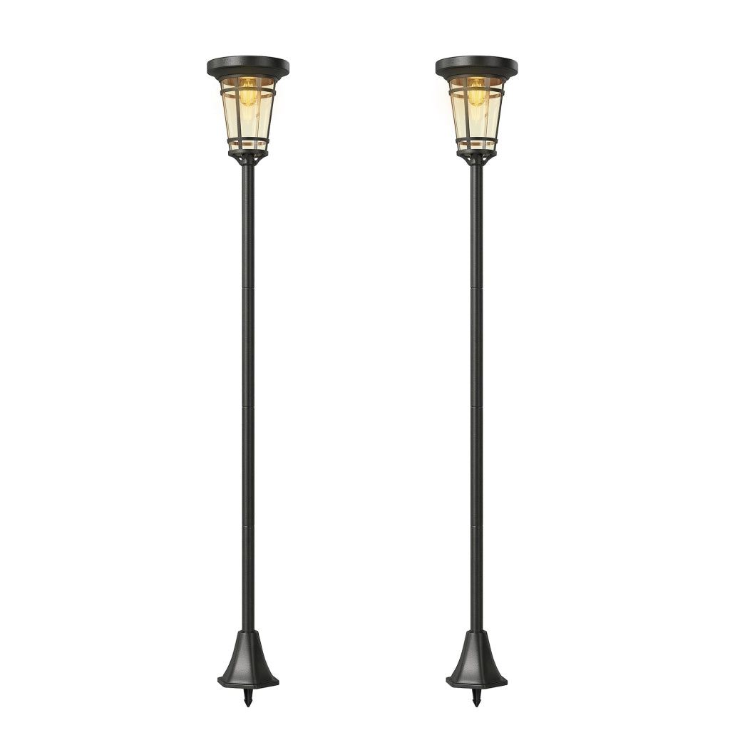 Set di 2 Lanterne Solari da Giardino ¨C Minimal ¨C 180cm Regolabili, IP44