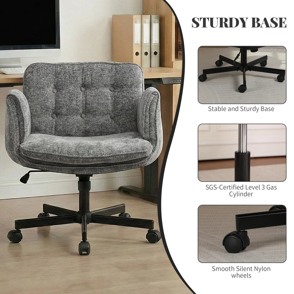 Sedia da ufficio regolabile in altezza ¨C zephmum ¨C Grigio scuro