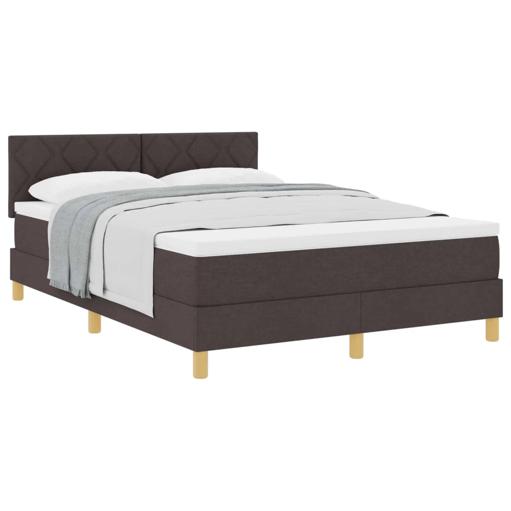 Letto a molle con materasso Marrone Scuro 140 x 200 cm Tessuto 3339003