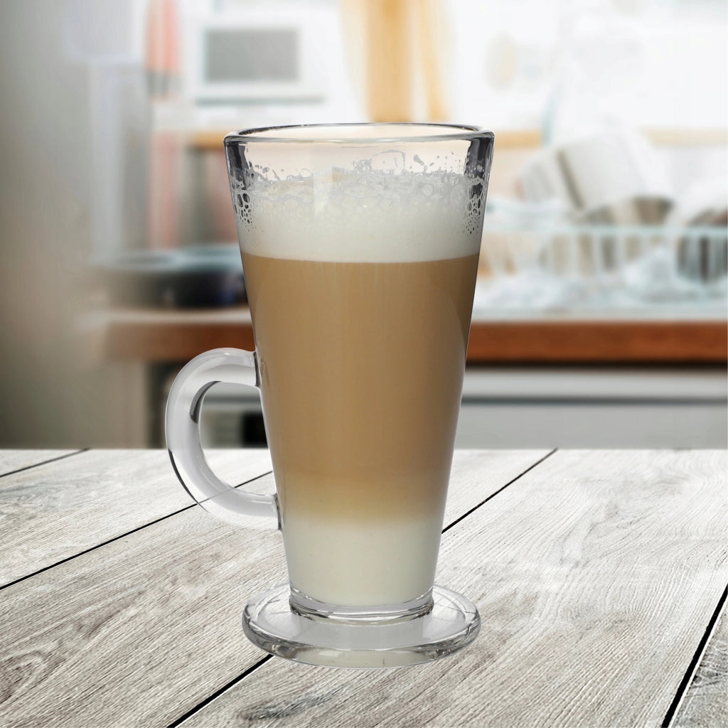 Set di 6 bicchieri da caffè, tè e latte KADAX da 260 ml con manico.