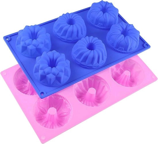 Mini Forme di Silicone a Cappuccio - 2 pezzi, 6 supporti, Antifiammeggianti e Resistente alle Temperature